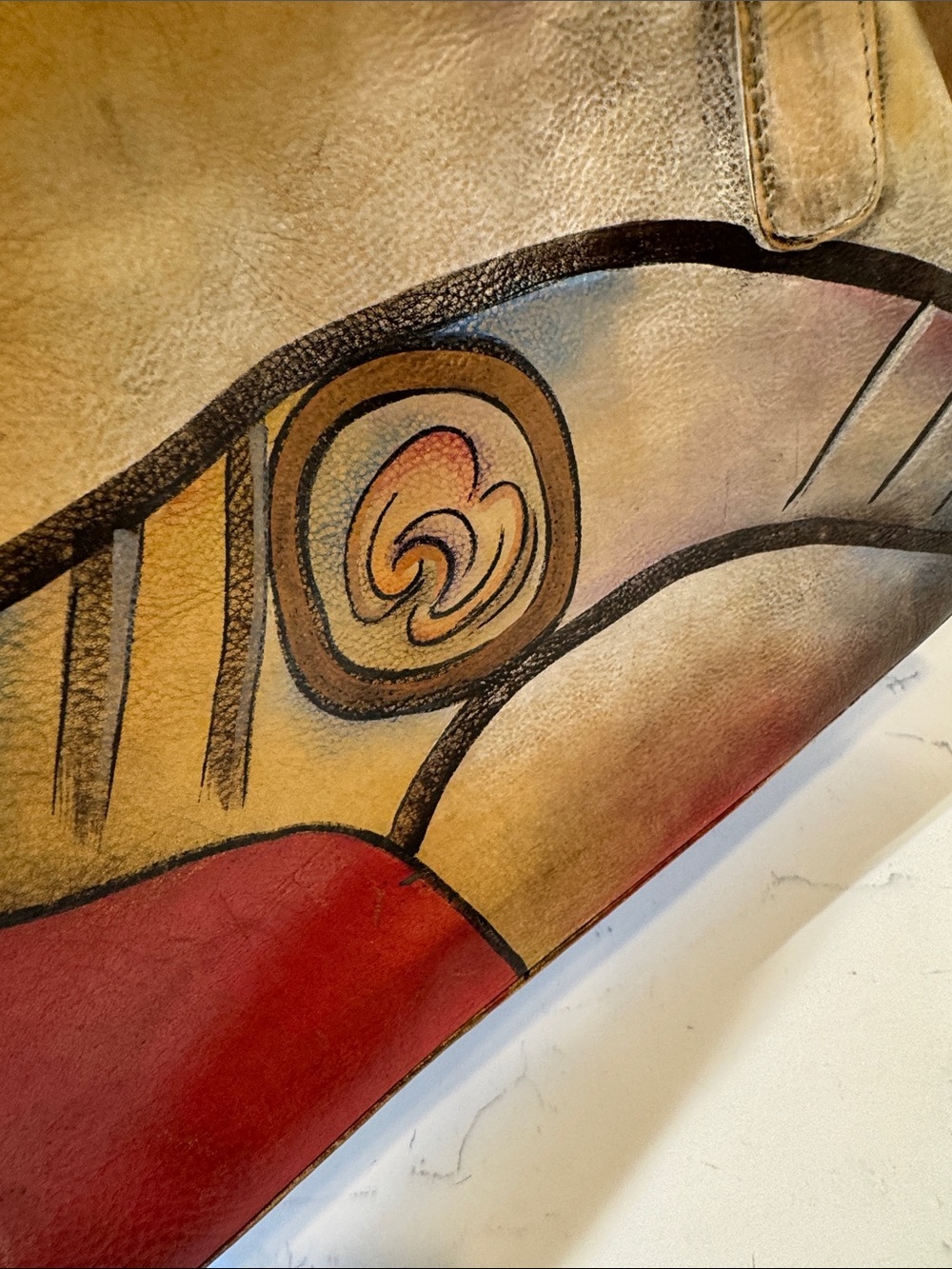 Anuschka hand-Painted Multicolor Leather Shoulder Bag - Picture 8 of 15